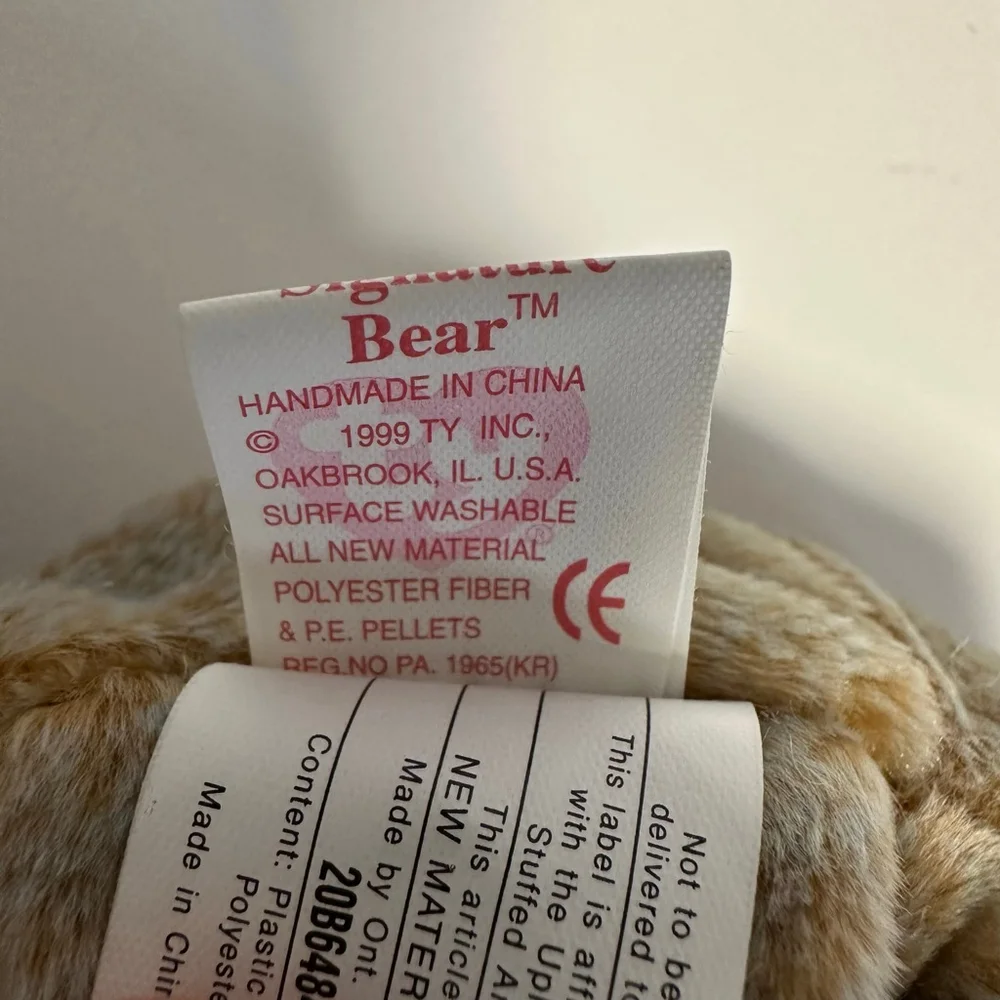 Ty Beanie Baby 1999 Signature Bear Plush Toy Gold Mint Canadian Tush Tag NWT NEW